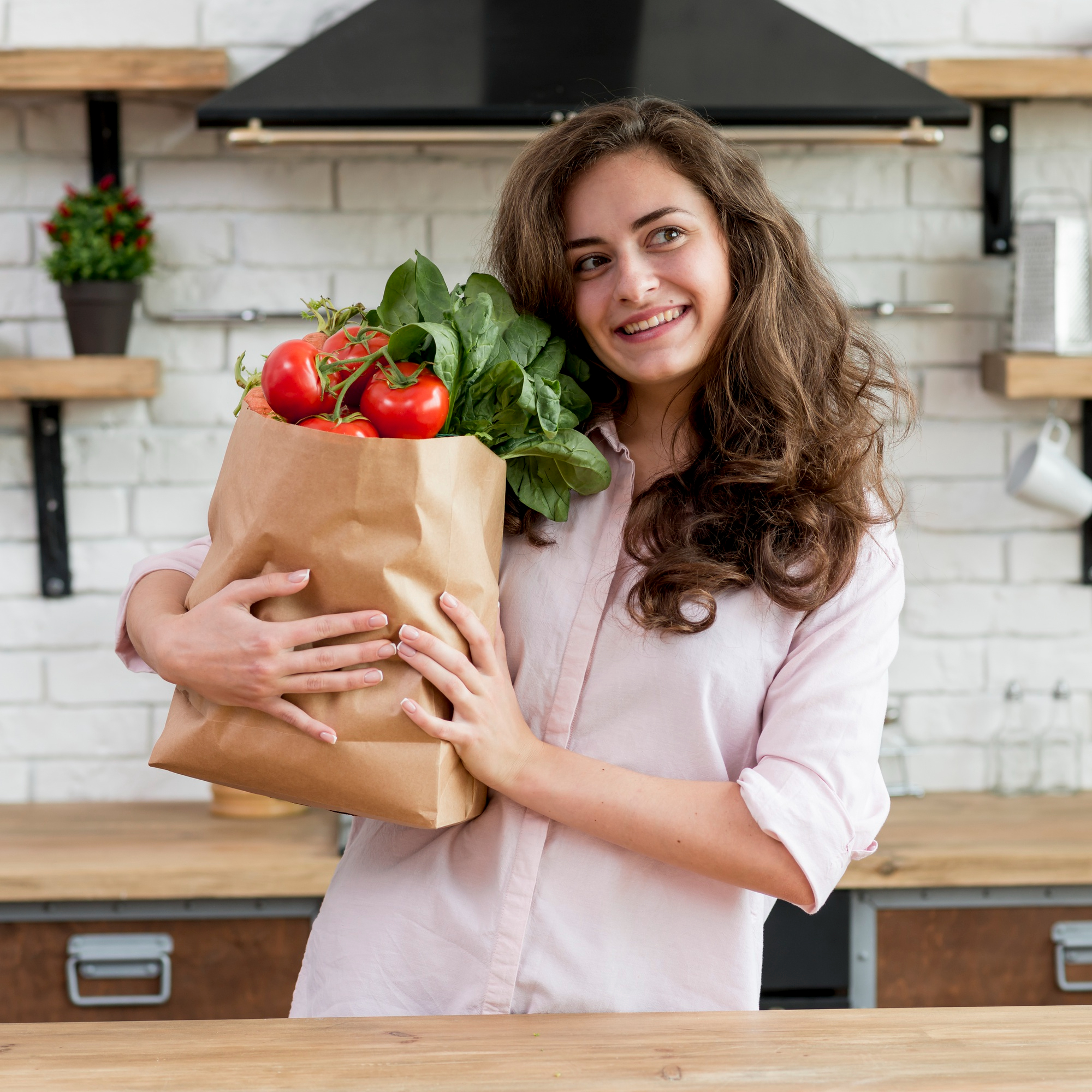 Mindful Meal Course student in her home kitchen